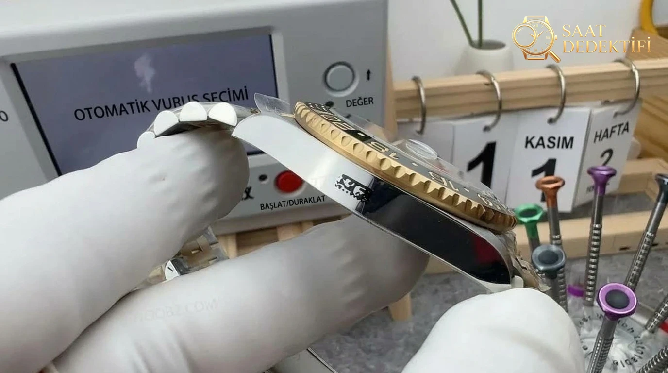 VS Factory Rolex iki tonlu altın, pil kabuğu bezelli, Dandong 3285 mekanizmalı ağırlıklandırılmış versiyon nasıl? - Makro Kadran ve İndeks İşçiliği