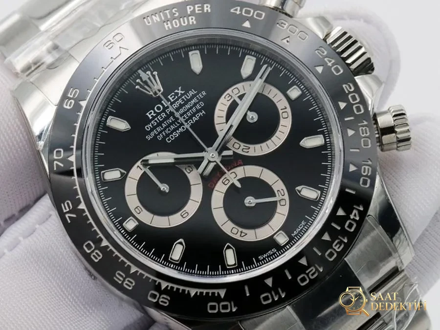 VS Factory Rolex Black Bear Daytona 4130 Replik-Armbanduhr – VS Daytona Review – Makro-Zifferblatt und Index-Verarbeitung