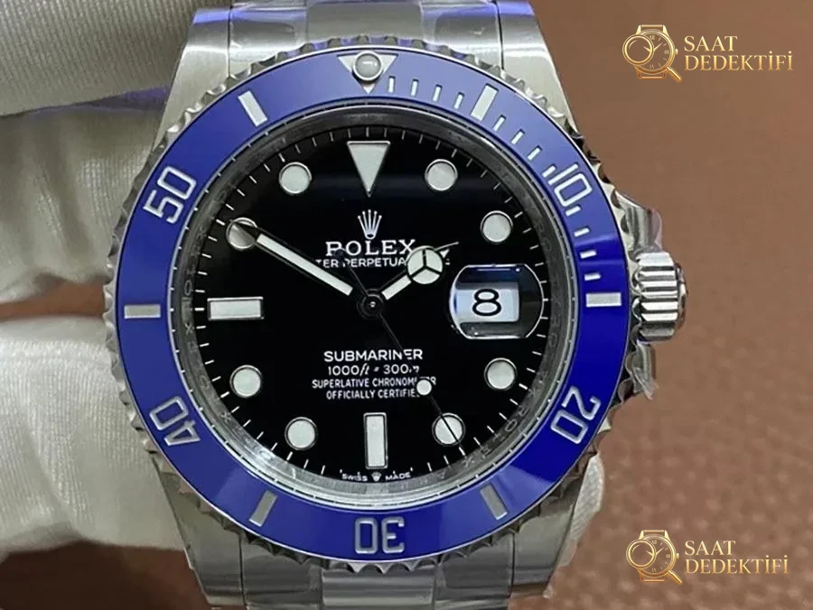 VS Factory Rolex Mavi Su Hayaleti 3235 Replika Kol Saati - VS Watch - Kadran Detayı ve Bezel İşçiliği