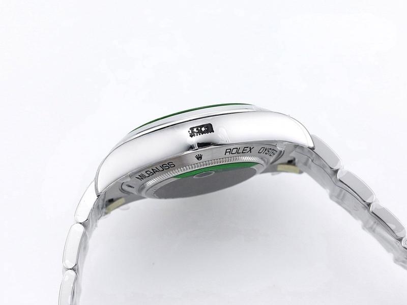 VS Factory Rolex Milgauss Serisi Şimşek Yeşili Camlı Mavi Kadranlı Replika Saat - VS Watch — 6. fotoğraf