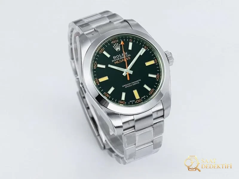 VS Factory Rolex Milgauss serisi yeşil şimşek camlı replika saat - VS - Kasa Profili ve Kurma Kolu İncelemesi