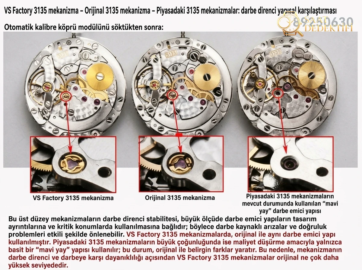 VS Factory Rolex orijinal karşılaştırması - 3135 mekanizma karşılaştırması - Fosfor ve Super-LumiNova Gece Görünümü