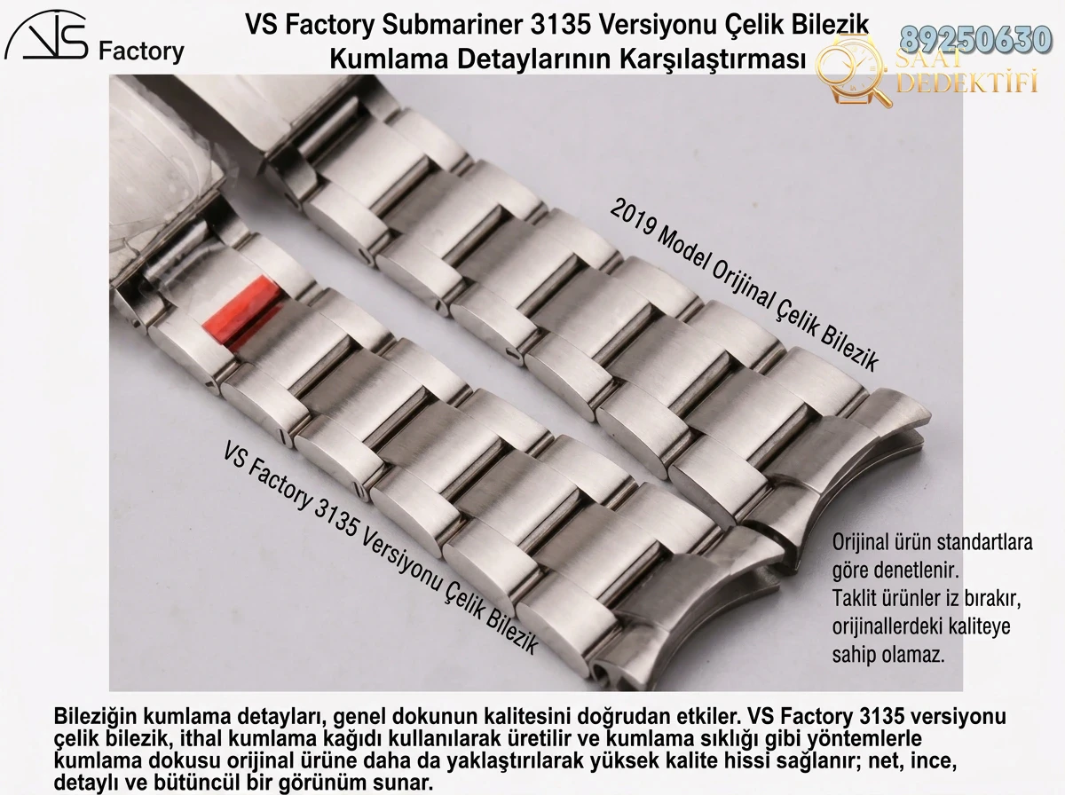 VS Factory Rolex Orijinal Karşılaştırması - Siyah Su Hayaleti (Submariner) 3135 Model - Bilekte Duruş ve Kasa Orantısı