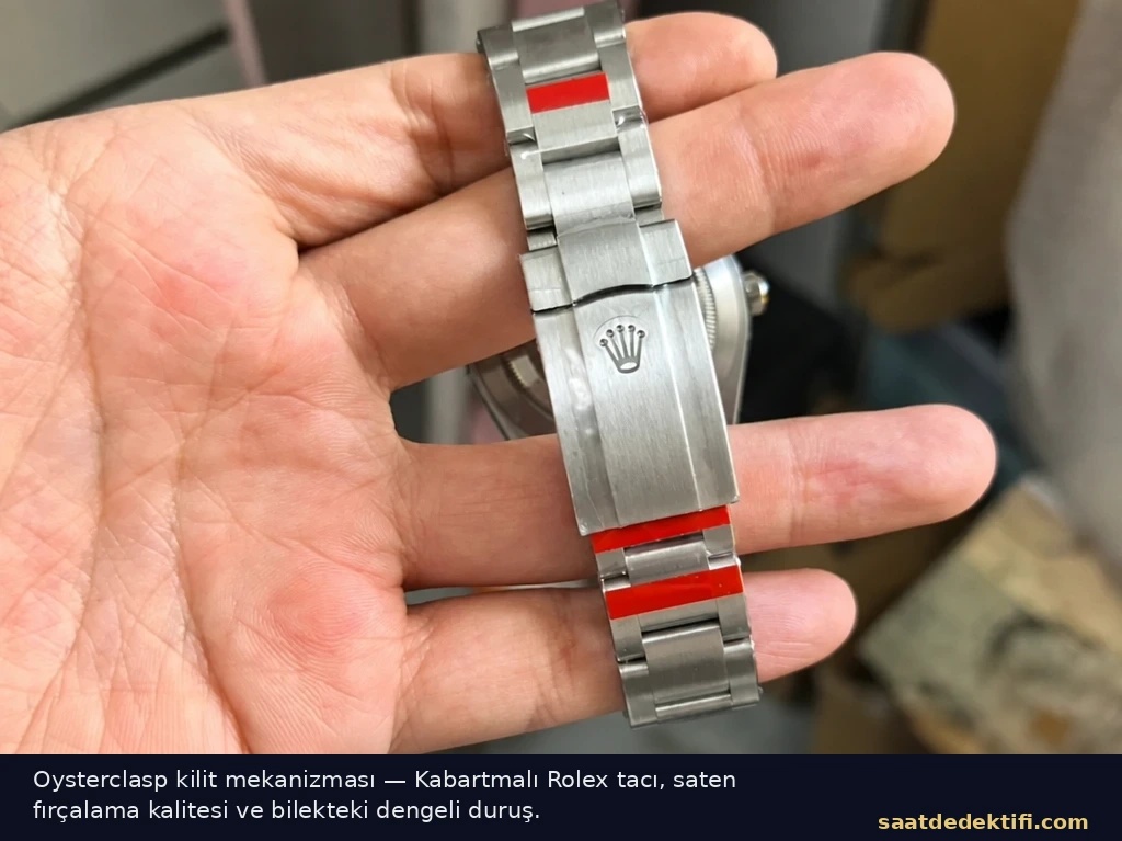 Rolex Oysterclasp kilit mekanizması ve bilekteki duruş