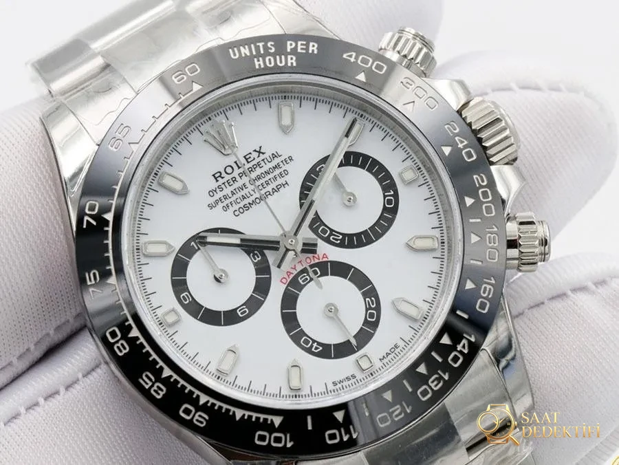 VS Factory Rolex Panda Daytona 4130 Replika Kol Saati - VS Daytona Karşılaştırması - Klips Kilidi ve Lazer Damgalar