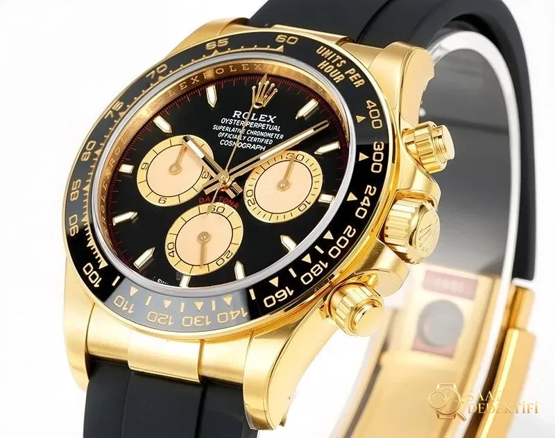 VS Factory Rolex Siyah-Altın Daytona 4131 Replika Saat - Arka Kapak ve Mekanizma Detayı