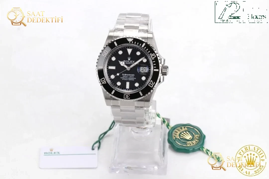 2020VS Factory 41 mm Rolex Yeşil Su Hayaleti 3235 Mekanizmalı Submariner 126610lv İncelemesi - Kadran Detayı ve Bezel İşçiliği