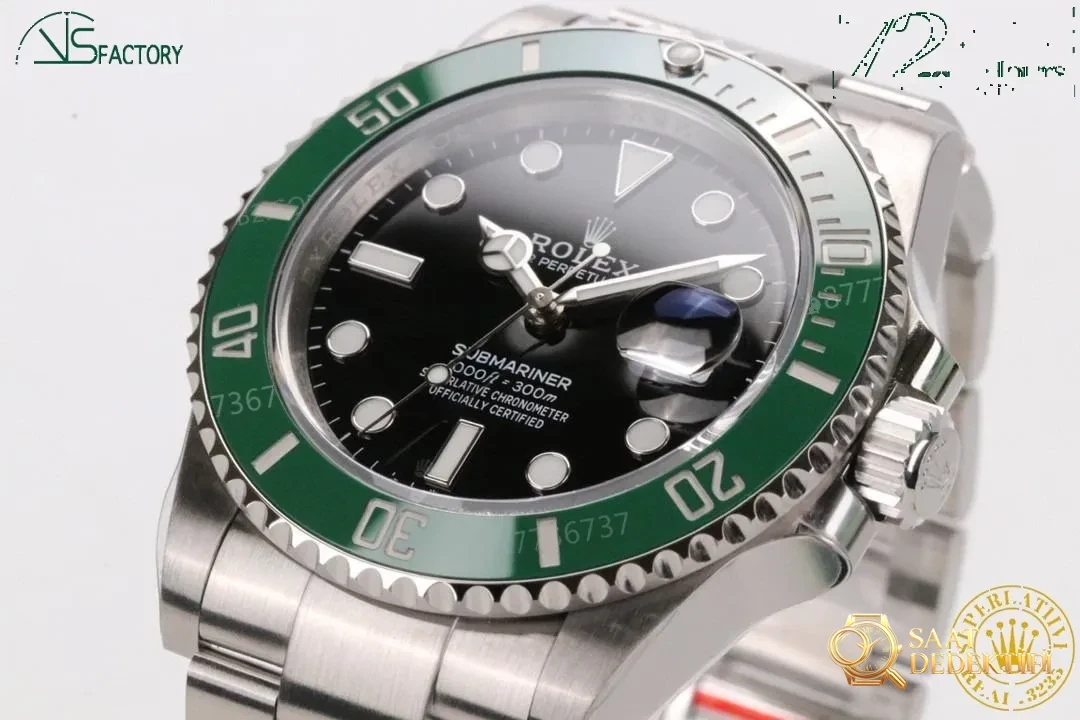 2020VS Factory 41 mm Rolex Yeşil Su Hayaleti 3235 Mekanizmalı Submariner 126610lv İncelemesi - Kasa Profili ve Kurma Kolu İncelemesi
