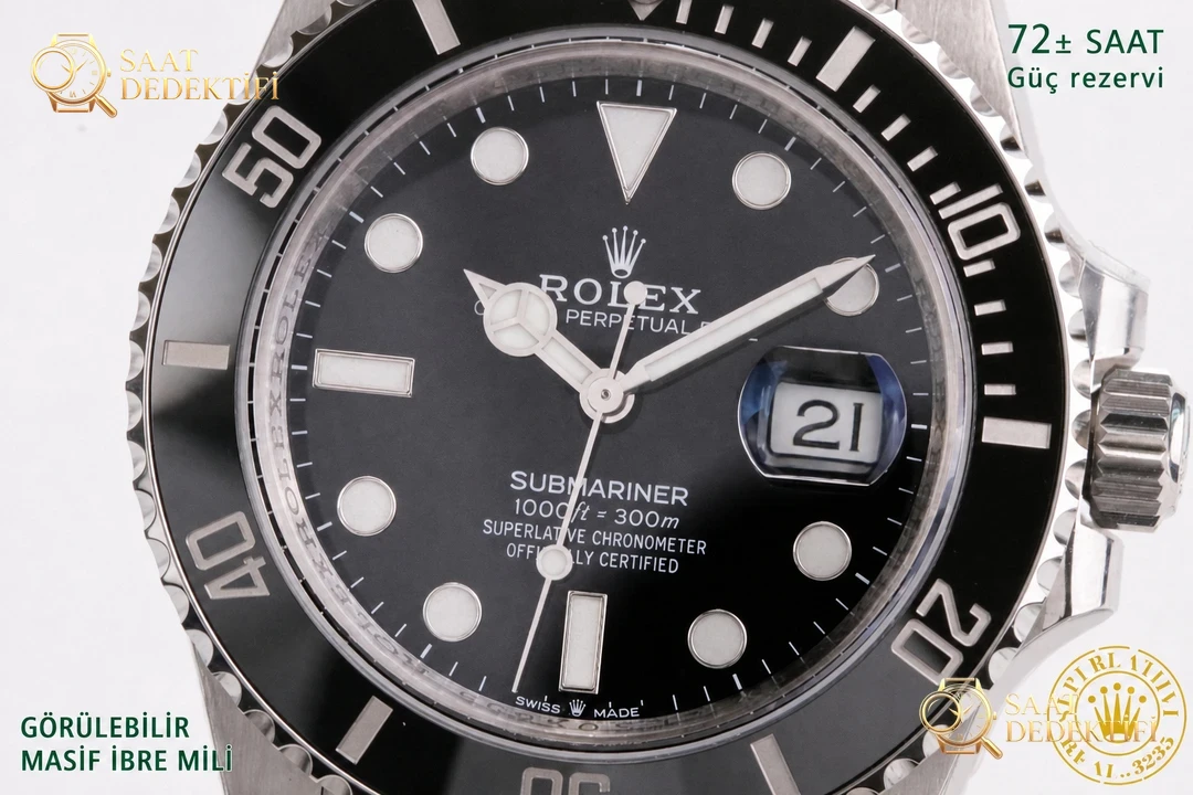 2020VS Factory 41 mm Rolex Yeşil Su Hayaleti 3235 Mekanizmalı Submariner 126610lv İncelemesi - Arka Kapak ve Mekanizma Detayı