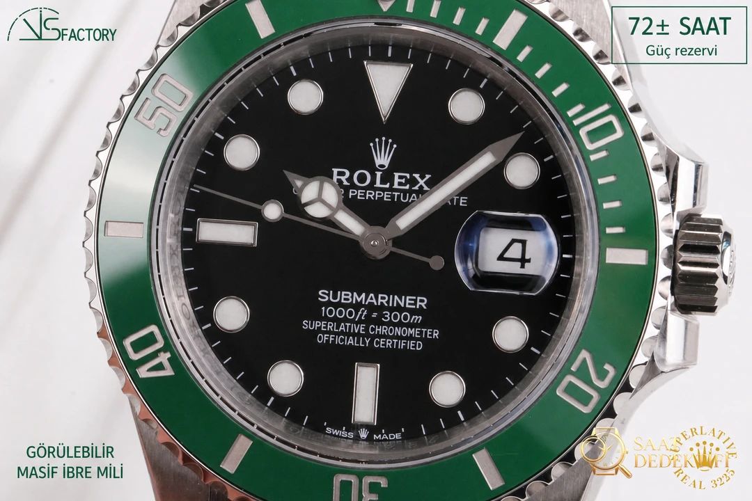 2020VS Factory 41 mm Rolex Yeşil Su Hayaleti 3235 Mekanizmalı Submariner 126610lv İncelemesi - Bilezik, Toka ve Klips Mekanizması