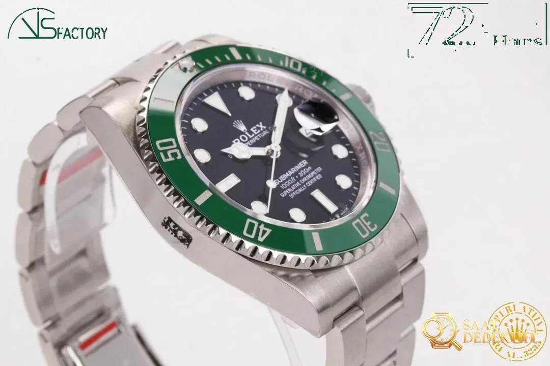 2020VS Factory 41 mm Rolex Yeşil Su Hayaleti 3235 Mekanizmalı Submariner 126610lv İncelemesi - Yan Profil ve Kordon Bağlantısı