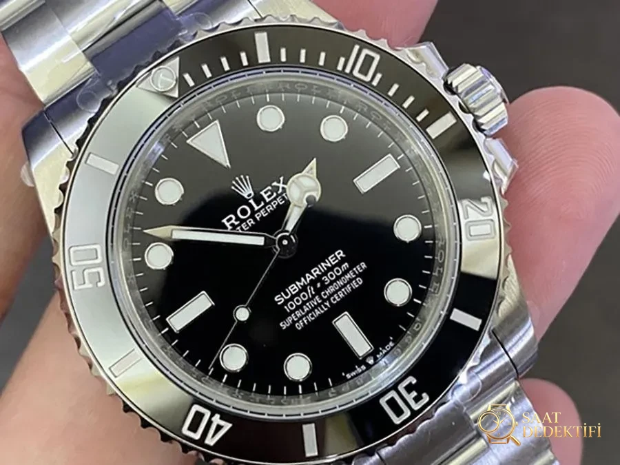VS Factory Rolex tarih penceresiz Submariner replika kol saati - VS Watch - Kadran Detayı ve Bezel İşçiliği