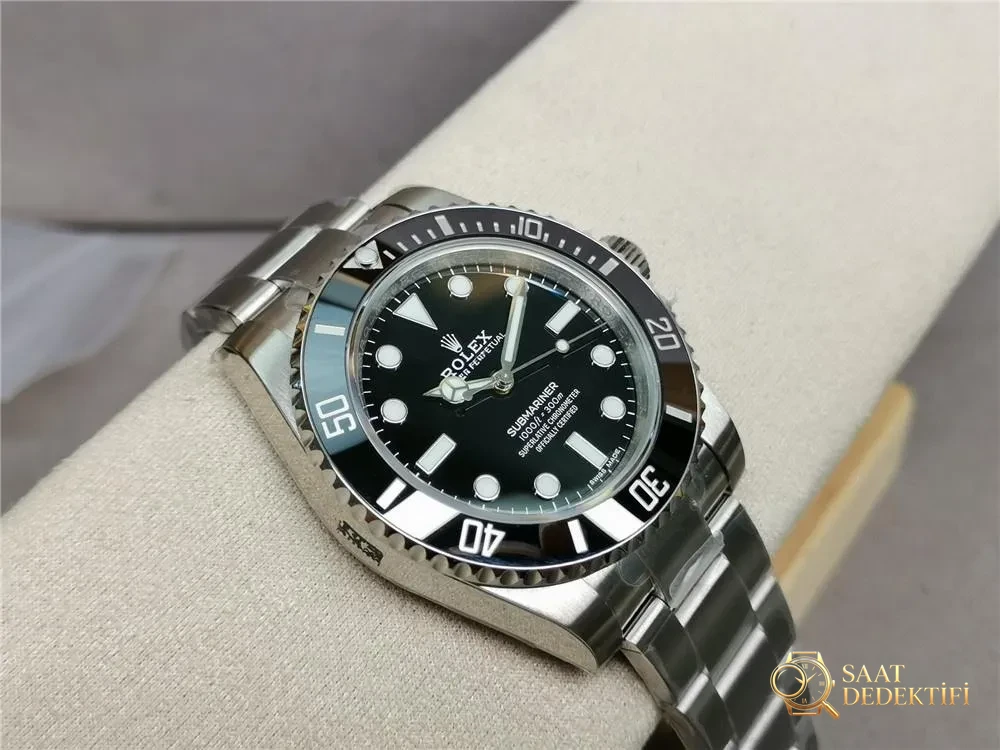 VS Factory Rolex tarihsiz siyah su hayaleti, 3130 mekanizmasının işçiliği iyi mi? - Kasa Profili ve Kurma Kolu İncelemesi