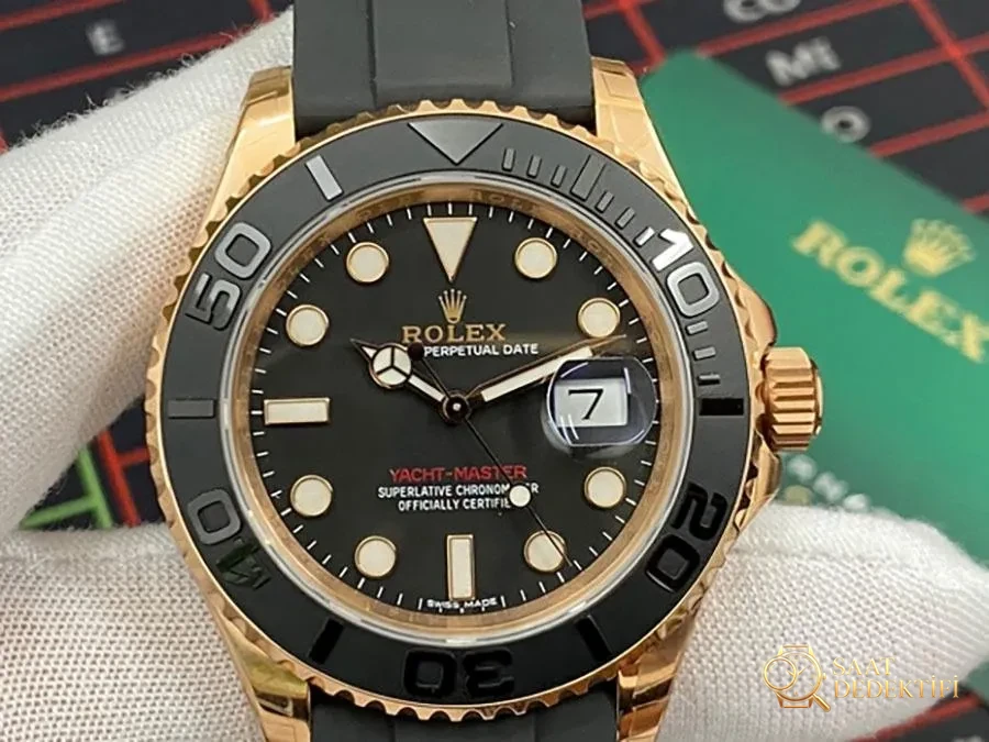 VS Factory Rolex Yacht-Master 116655 replika saat - VS Saat - Kadran Detayı ve Bezel İşçiliği