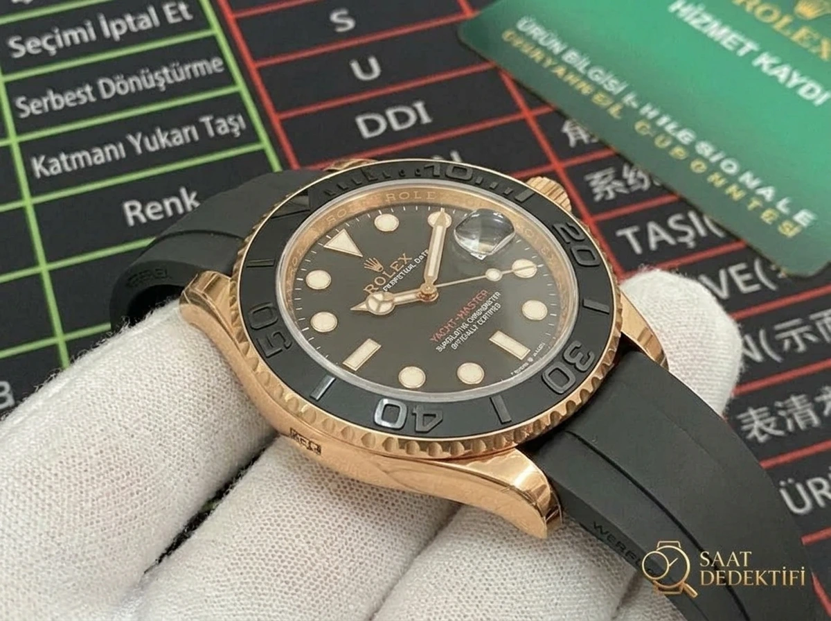 VS Factory Rolex Yacht-Master 116655 replika saat - VS Saat - Makro Kadran ve İndeks İşçiliği