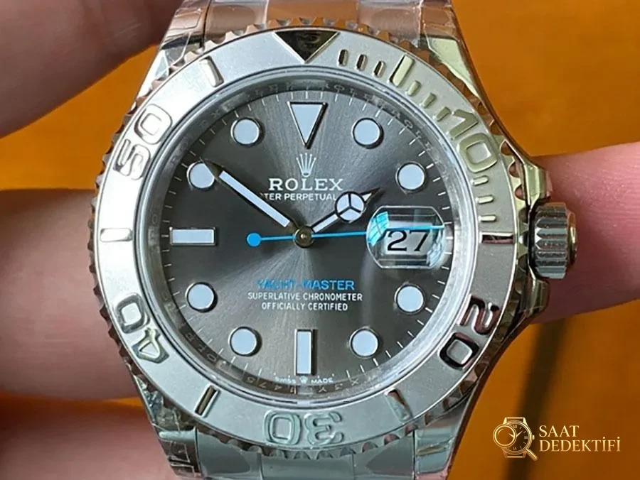 VS Factory Rolex Yacht-Master 126622-0001 replika saat - VS Saat - Kadran Detayı ve Bezel İşçiliği