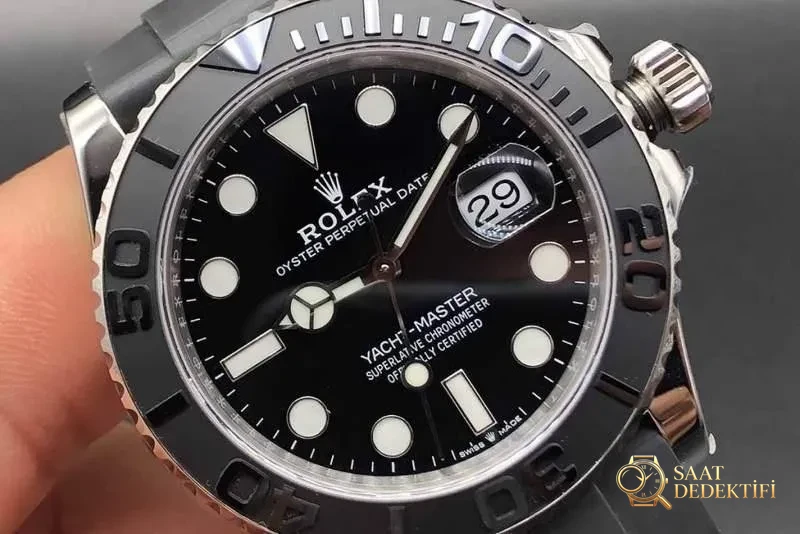 VS Factory Rolex Yacht-Master saat incelemesi - Kadran Detayı ve Bezel İşçiliği