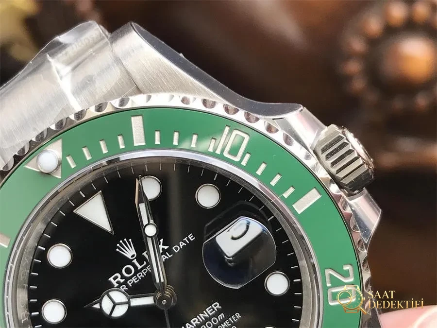 VS Factory Rolex yeni 41 mm yeşil su hayaleti incelemesi - Kasa Profili ve Kurma Kolu İncelemesi