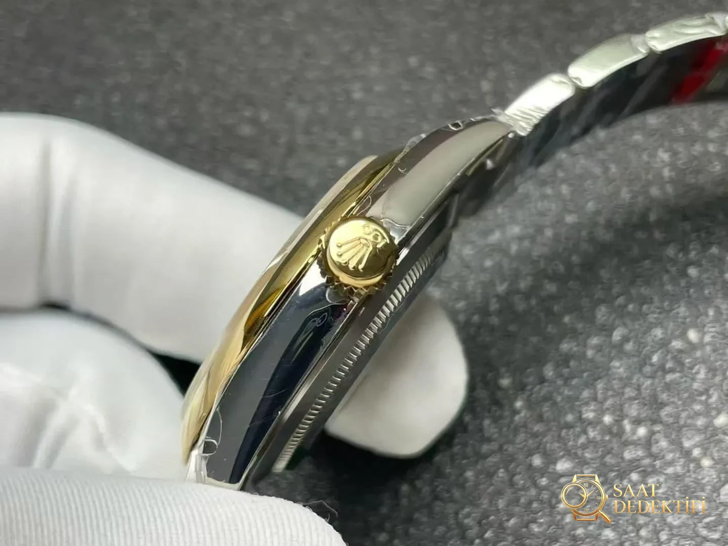 VS Factory Rolex yeni çift renkli altın Oyster Perpetual 100. yıl versiyonunun işçiliği nasıl? - Klips Kilidi ve Lazer Damgalar