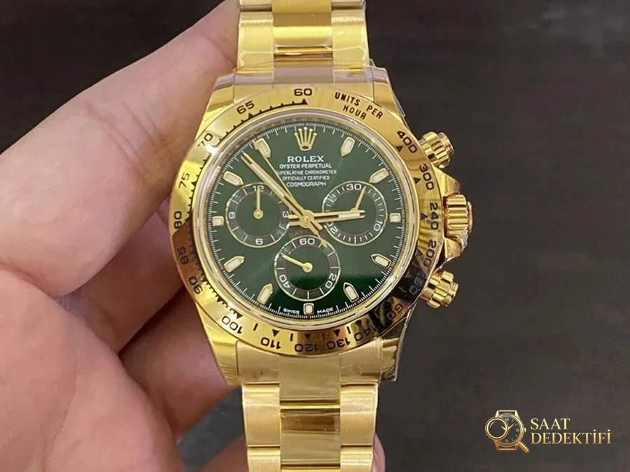 Vs Factory Rolex Yesil Altin 4130 Replika Kol Saati vs Daytona Saati Ka... - Ön Görünüm ve Kasa Tasarımı