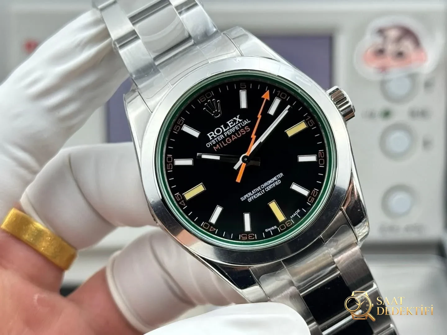 VS Factory Rolex yeşil camlı siyah kadranlı Dandong 3131 tek kademeli mekanizma işçiliği nasıl? - Kadran Detayı ve Bezel İşçiliği
