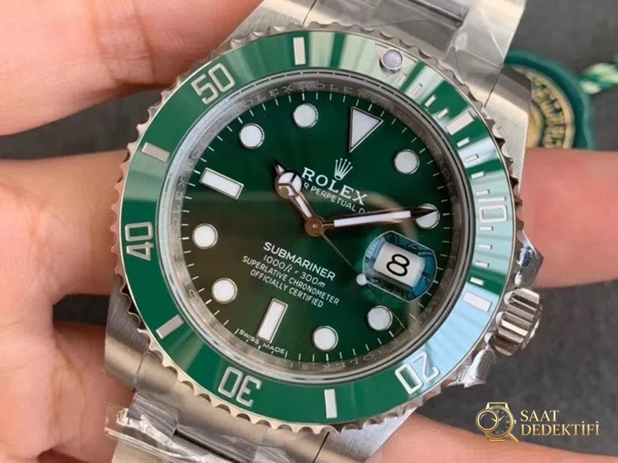 VS Factory Rolex Yeşil Su Hayaleti 3135 Replika Kol Saati - VS Saat - Kadran Detayı ve Bezel İşçiliği