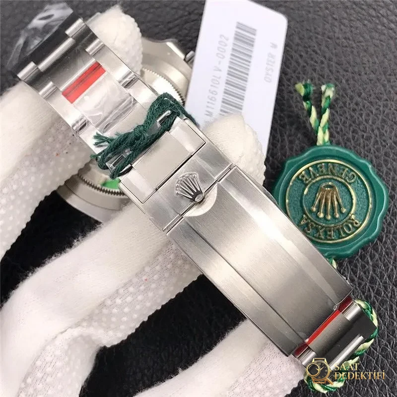 VS Factory Rolex Yeşil Su Hayaleti 41 mm kol saati incelemesi - Makro Kadran ve İndeks İşçiliği