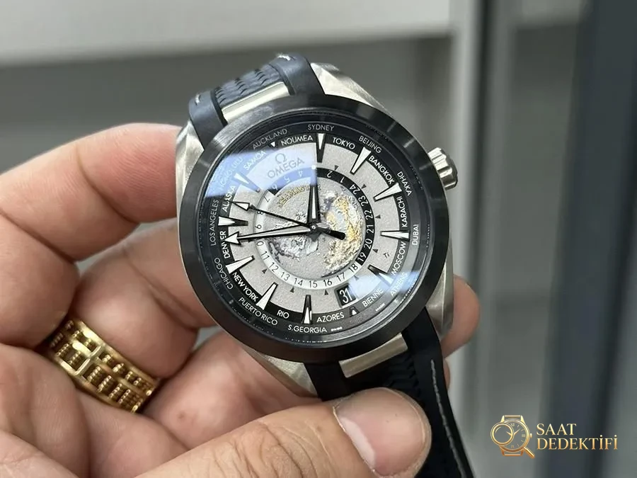VS Factory Seamaster 150 titanyum kasa siyah dünya saati replika saat nasıl - VS Omega - Kadran Detayı ve Bezel İşçiliği