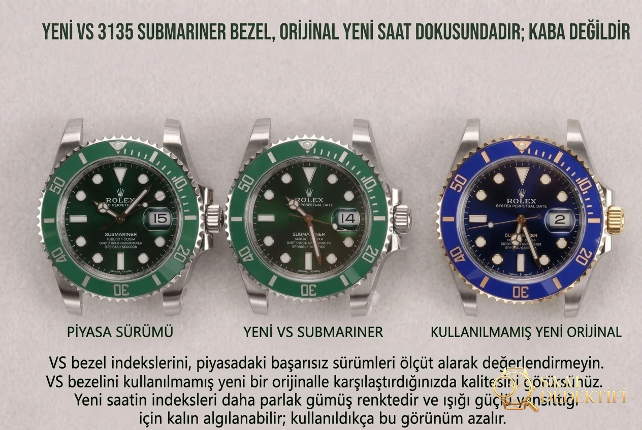 Yalanlama: VS Factory yeşil su hayaleti 3135 mekanizmalı yeşil bezelin yazı tipi kalın değil - Kasa Profili ve Kurma Kolu İncelemesi