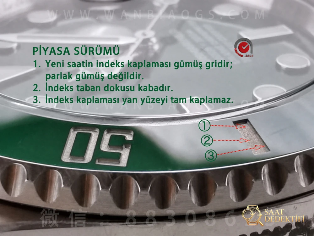 Yalanlama: VS Factory yeşil su hayaleti 3135 mekanizmalı yeşil bezelin yazı tipi kalın değil - Arka Kapak ve Mekanizma Detayı