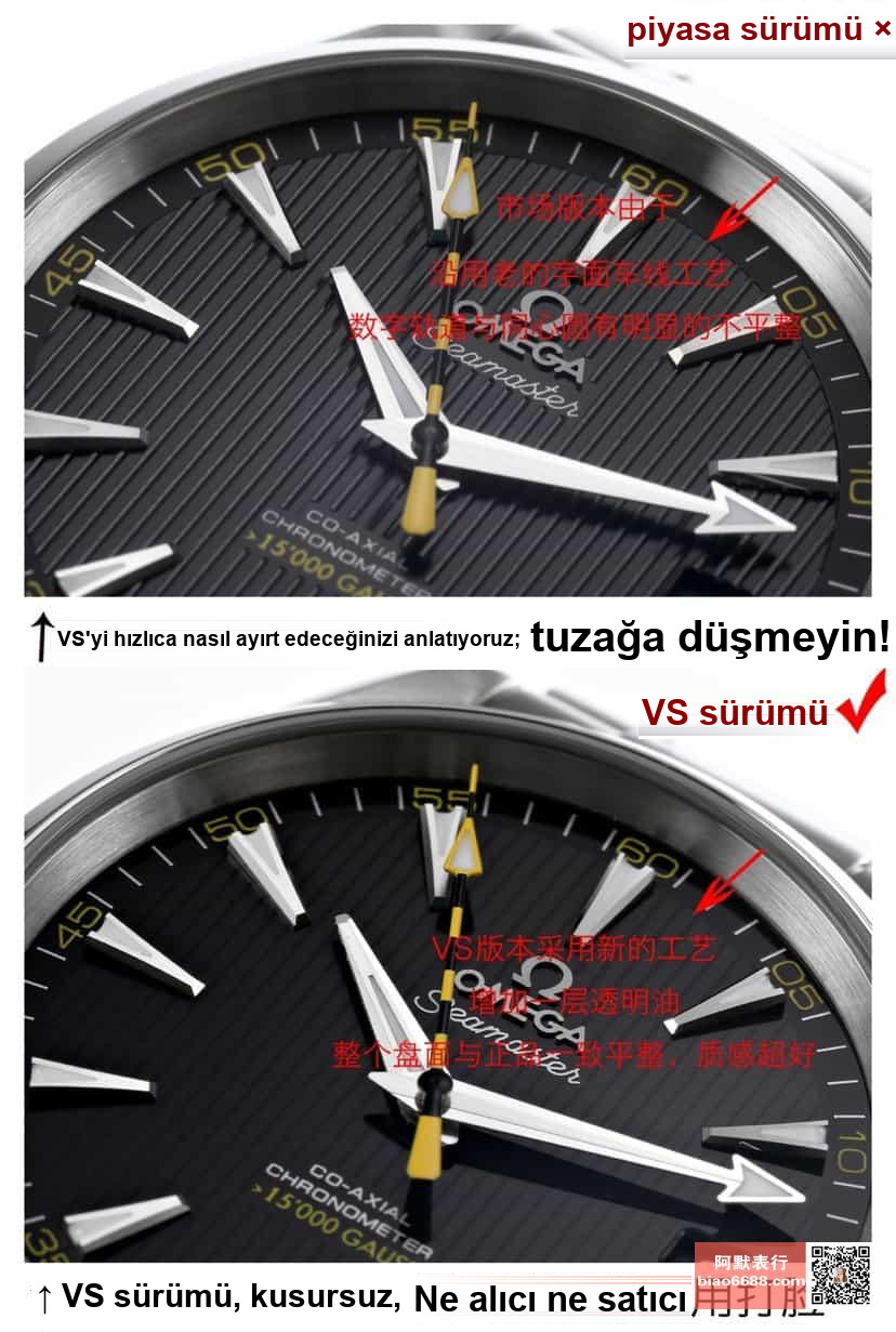 VS Factory Üretimi Omega Seamaster 150 Metre Siyah Kadran Nasıl Ayırt Edilir? — 3. fotoğraf