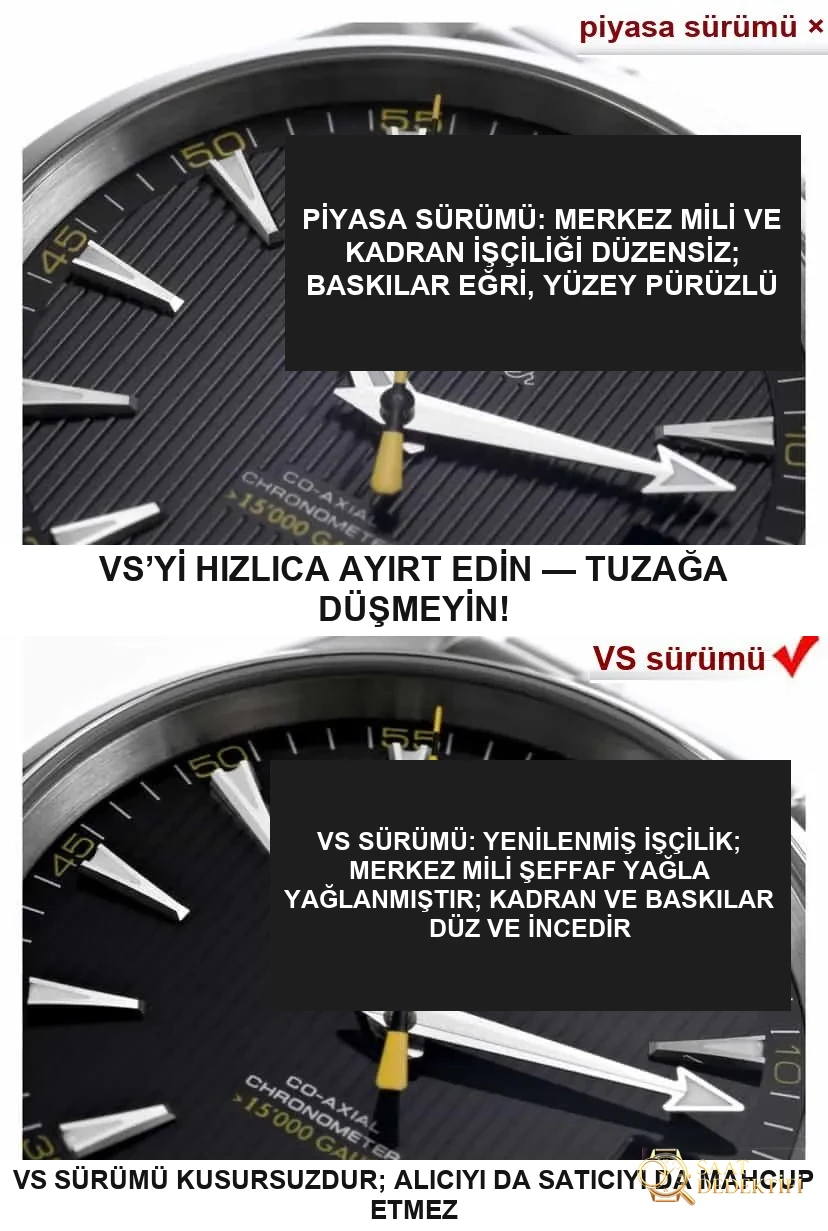 VS Factory Üretimi Omega Seamaster 150 Metre Siyah Kadran Nasıl Ayırt Edilir? - Kasa Profili ve Kurma Kolu İncelemesi