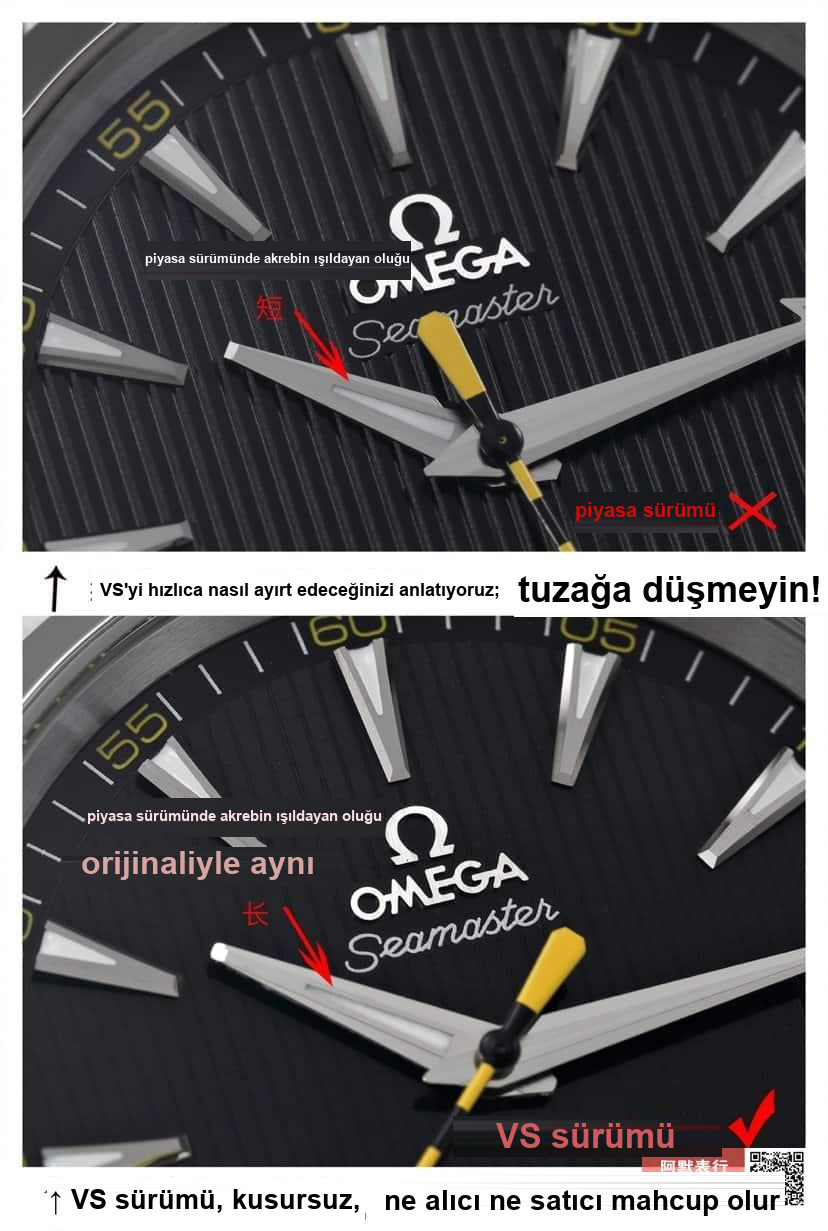 VS Factory Üretimi Omega Seamaster 150 Metre Siyah Kadran Nasıl Ayırt Edilir? — 4. fotoğraf