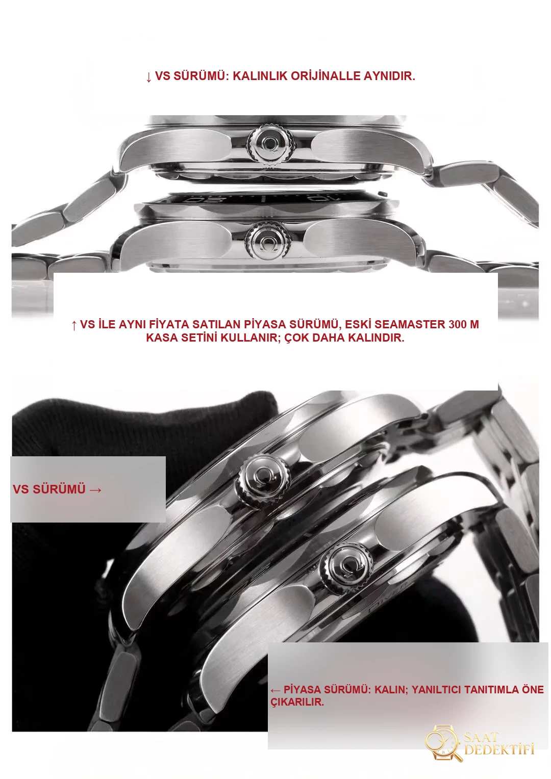 VS Factory üretimi yeni Omega Seamaster 300M ile piyasadaki versiyonların karşılaştırması: farkı nasıl anlarsınız, doğru versiyonu nasıl alırsınız? - Bilekte Duruş ve Kasa Orantısı