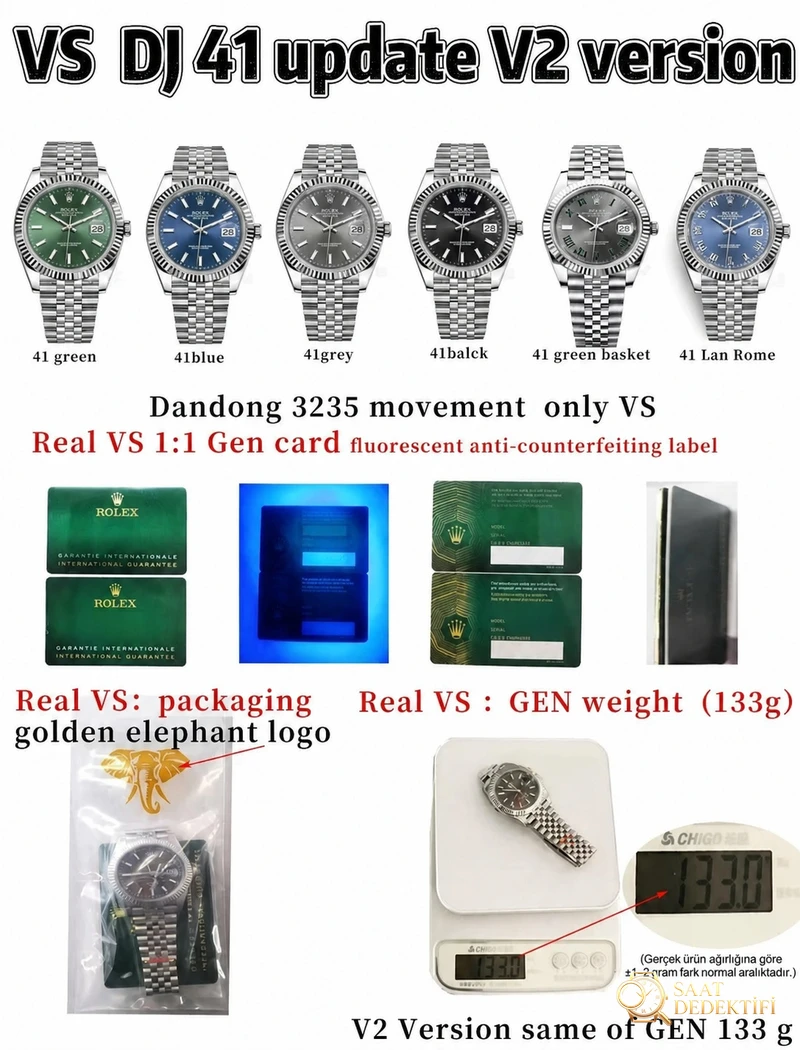 VS Factory V2 versiyon Rolex Datejust incelemesi - Arka Kapak ve Mekanizma Detayı