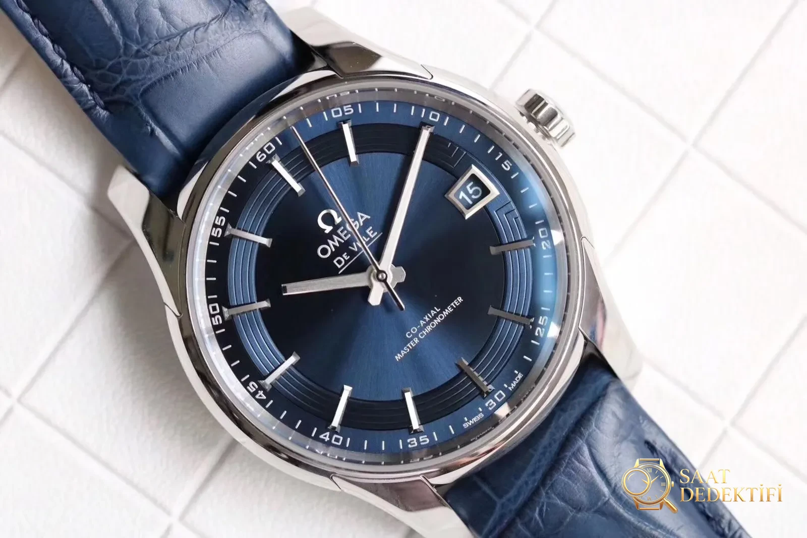 VS Omega De Ville Bright Blue işçilik analizi - Kadran Detayı ve Bezel İşçiliği