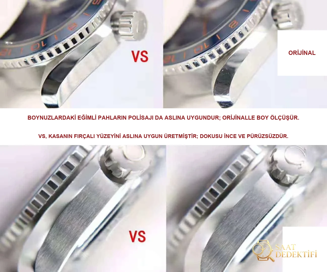 VS Omega Seamaster 600 GMT 43.5 mm Gerçek-Replika Karşılaştırması İncelemesi - Klips Kilidi ve Lazer Damgalar
