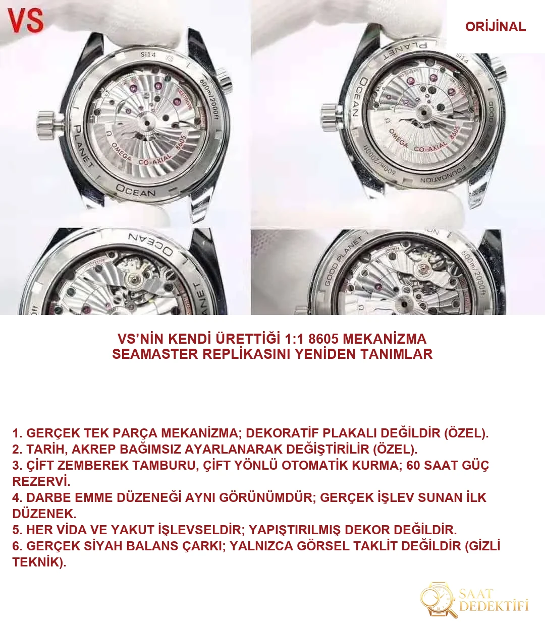 VS Omega Seamaster 600 GMT 43.5 mm Gerçek-Replika Karşılaştırması İncelemesi - Bilekte Duruş ve Kasa Orantısı