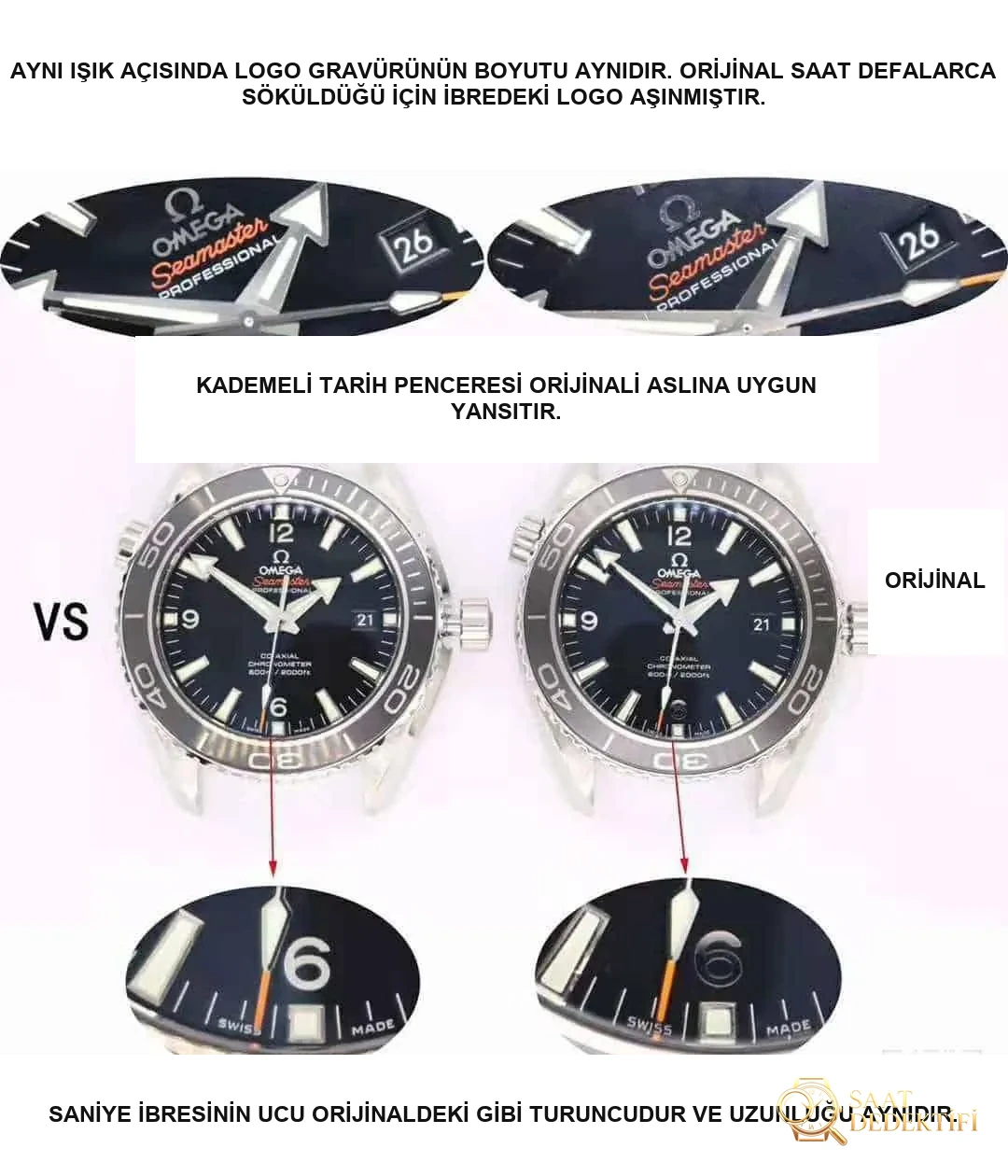 VS Omega Seamaster 600M 42 mm Recensione comparativa replica reale - Dettagli del quadrante e lavorazione della lunetta