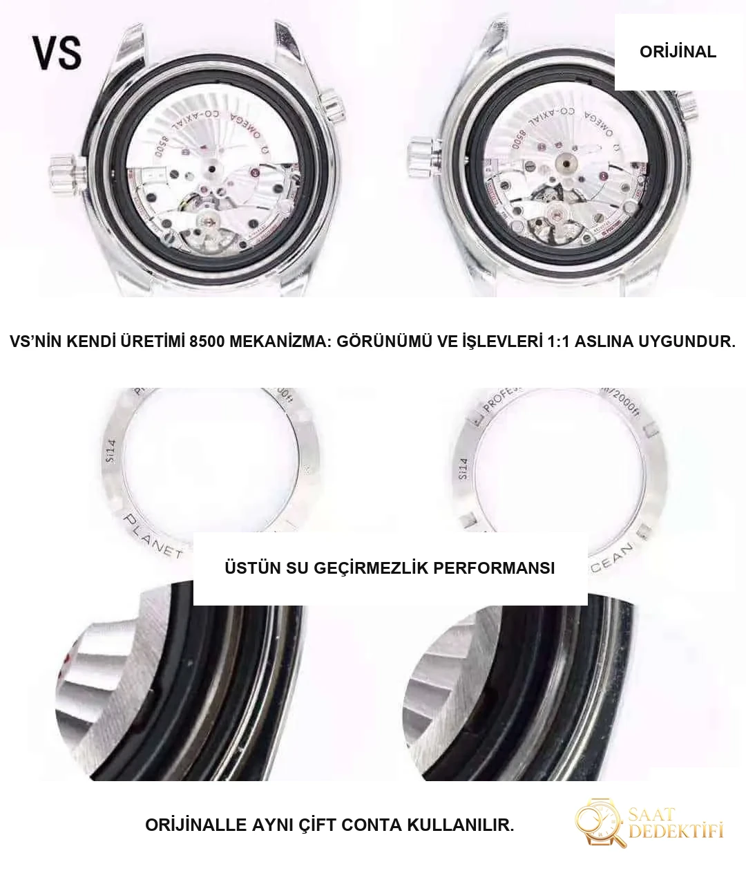 VS Omega Seamaster 600M 42 mm Recensione comparativa replica reale - Bracciale, chiusura e meccanismo a clip