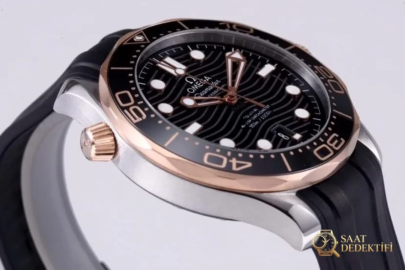 VS Omega yeni Seamaster 300 çift ton rose gold 8800 mekanizmalı replika saat incelemesi - Cam Yansıma Önleyici (AR) Kaplama