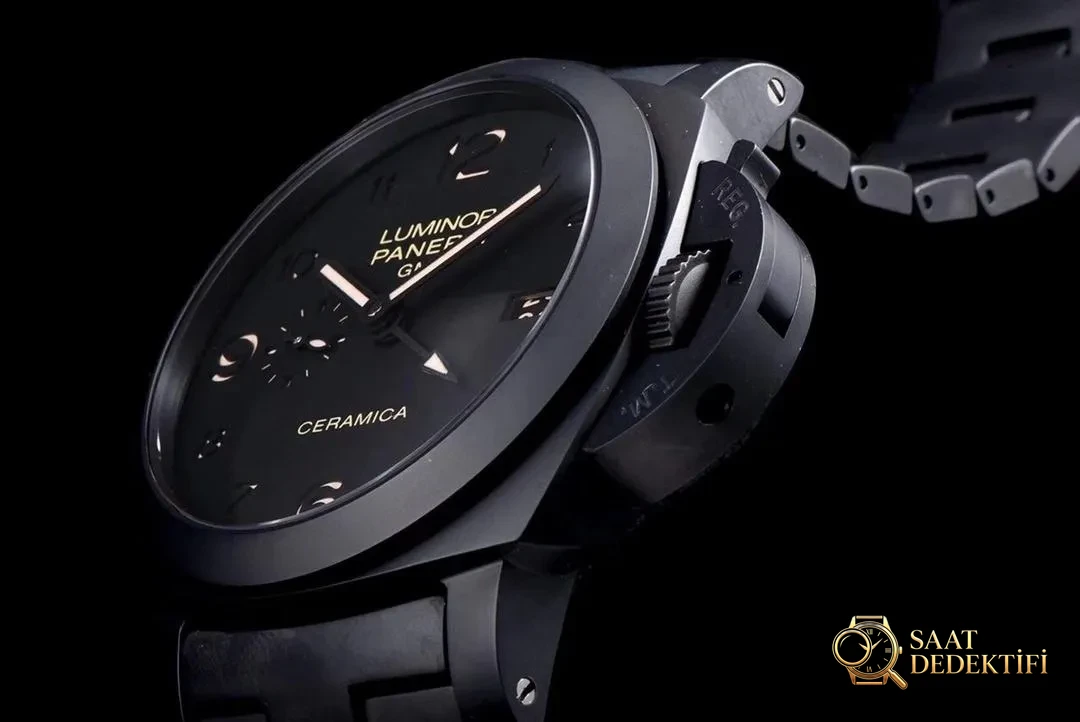 Vs Panerai PAM438 Black Warrior seramik p9001 full siyah mekanizma gerçek V2 versiyon replika saat orijinal karşılaştırmalı incelemesi - Bilezik Bakla Ayrımı ve Pim Yapısı