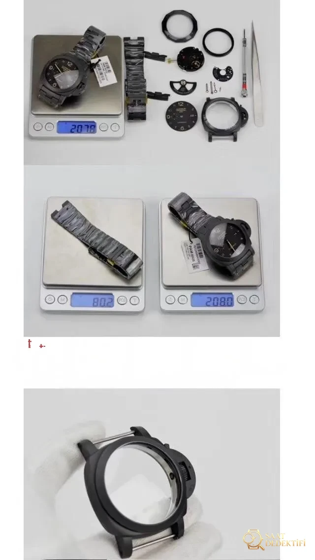 Vs Panerai PAM438 Black Warrior seramik p9001 full siyah mekanizma gerçek V2 versiyon replika saat orijinal karşılaştırmalı incelemesi - Balans Çarkı ve Zemberek Aksamı