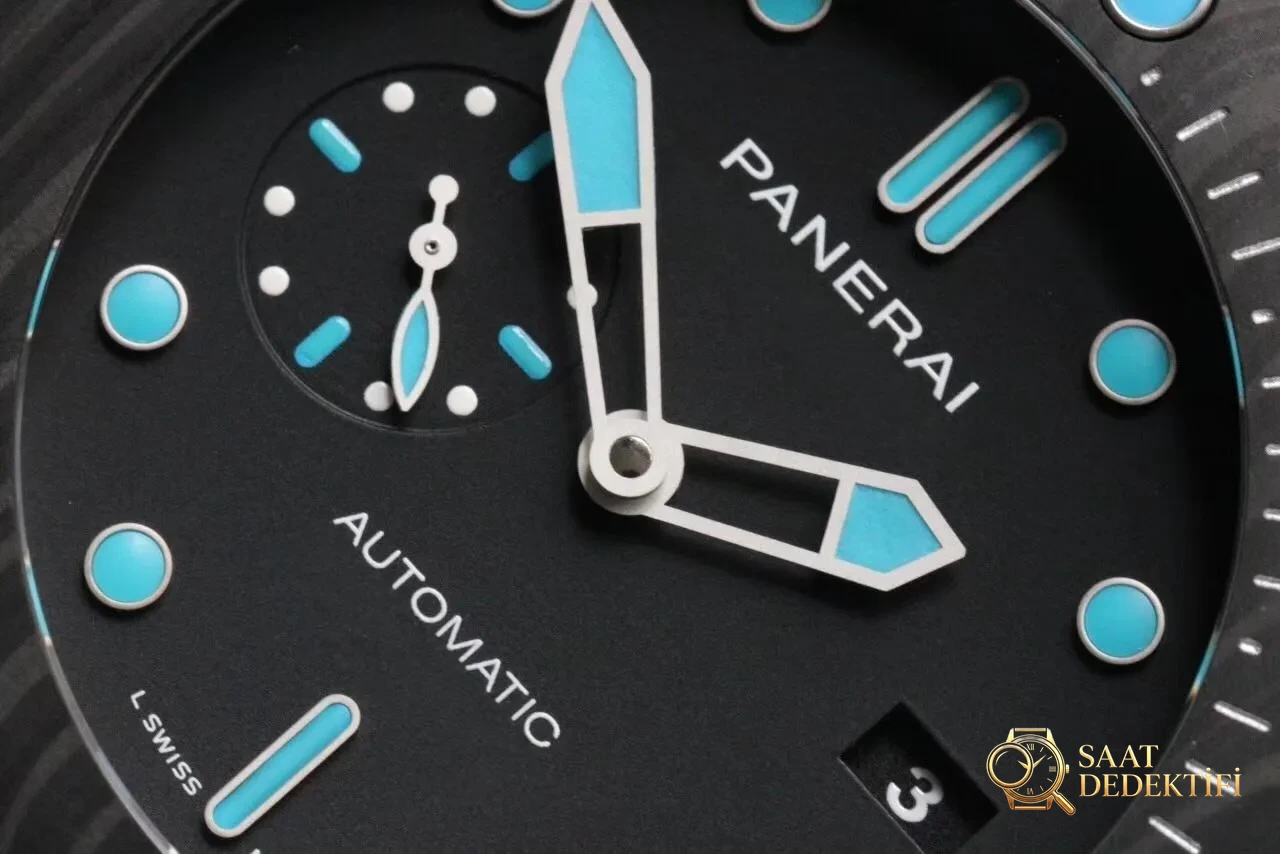 VS Panerai PAM799 karbon fiber bezelli titanyum kasa 47 mm replika saat incelemesi - Klips Kilidi ve Lazer Damgalar
