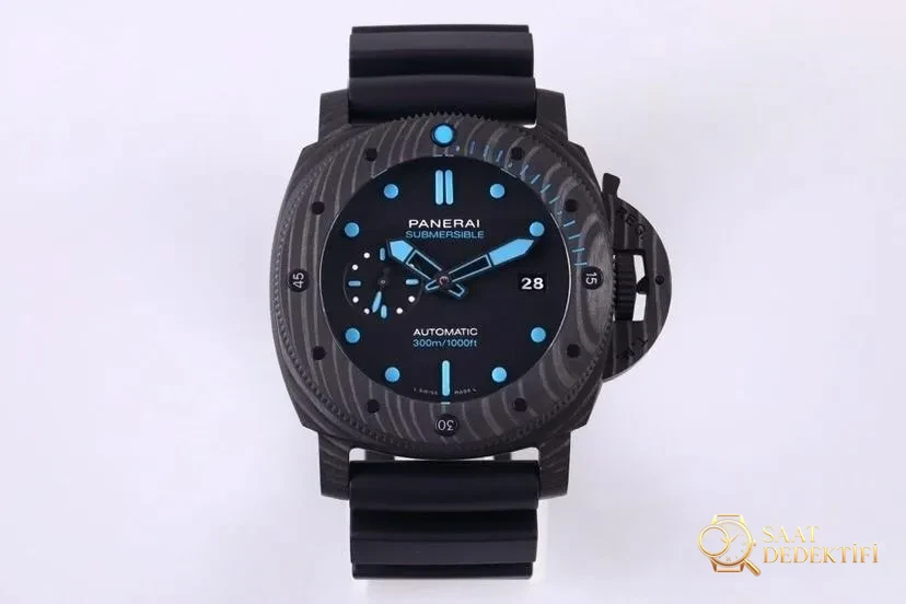 VS Panerai Submersible serisi PAM01616 karbon fiber replika saat incelemesi - Mekanizma Zemberek ve Balans Detayı