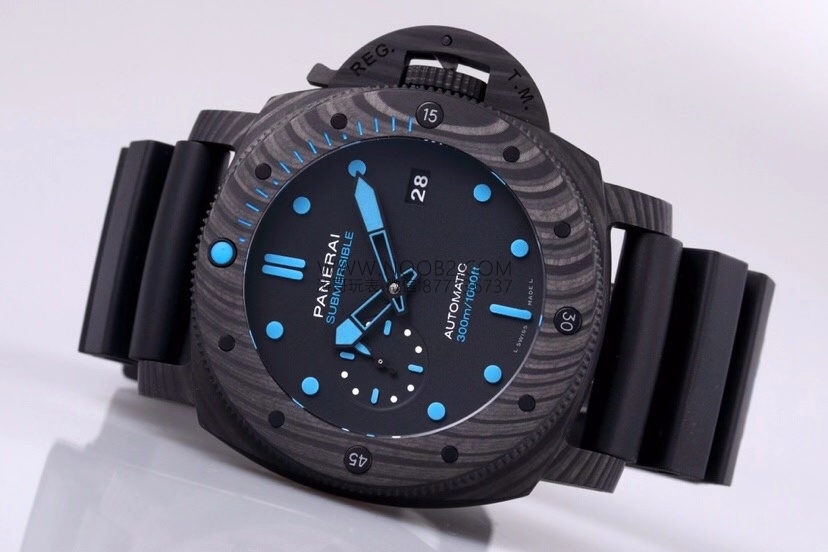 VS Panerai Submersible serisi PAM01616 karbon fiber replika saat incelemesi — 16. fotoğraf