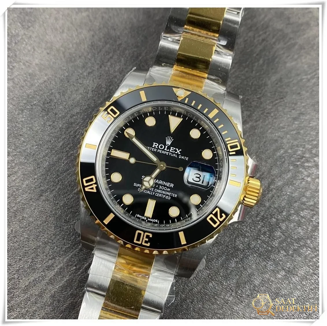 VS Factory Rolex çelik-altın (Two-Tone) Siyah Su Hayaleti 116613 altın kaplama sürüm ile elektrolizle kaplama arasındaki fark nedir? Rengi solar mı? - Arka Kapak ve Mekanizma Detayı