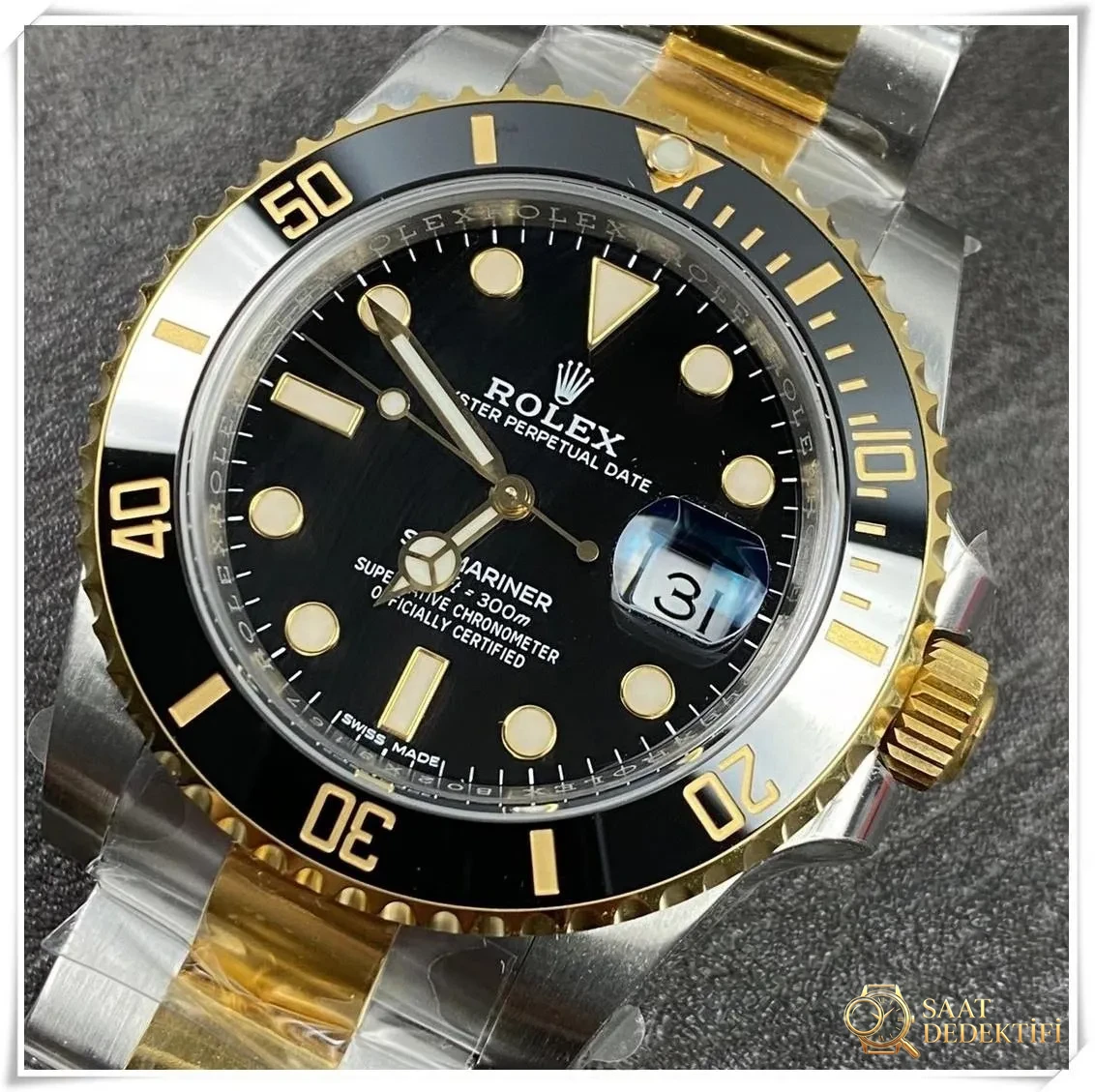 VS Factory Rolex çelik-altın (Two-Tone) Siyah Su Hayaleti 116613 altın kaplama sürüm ile elektrolizle kaplama arasındaki fark nedir? Rengi solar mı? - Bilezik, Toka ve Klips Mekanizması