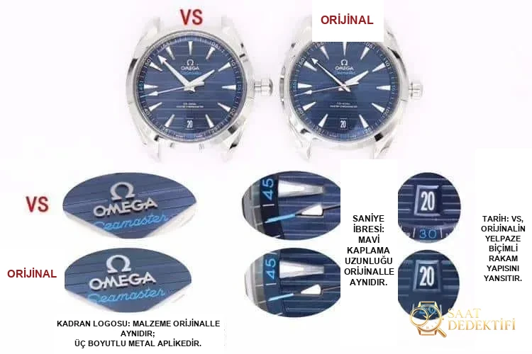 VS yeni ürün Seamaster 150m Aqua Terra kronometre 41 mm z orijinal karşılaştırması - Kadran Detayı ve Bezel İşçiliği