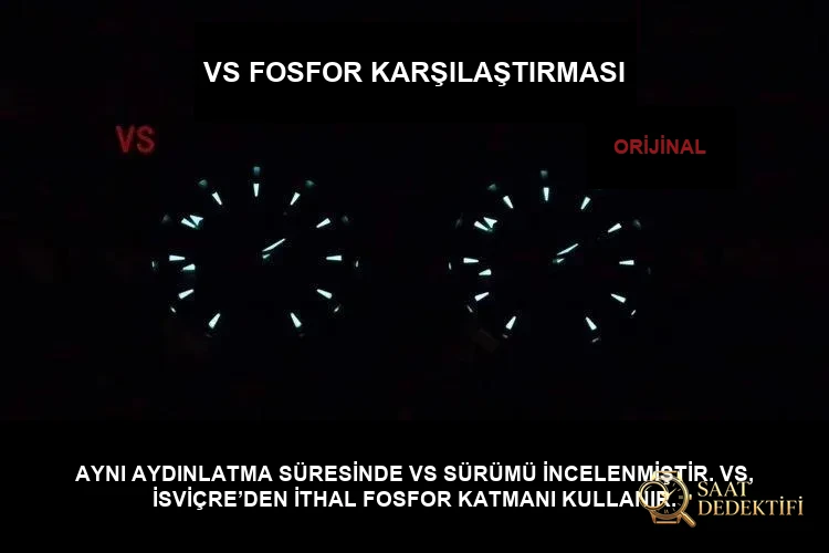 VS yeni ürün Seamaster 150m Aqua Terra kronometre 41 mm z orijinal karşılaştırması - Fosfor ve Super-LumiNova Gece Görünümü